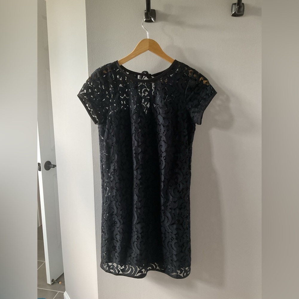 LOFT Black Lace Mini Dress